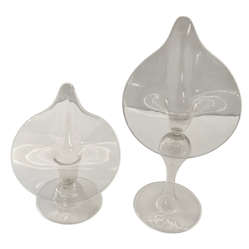 Vintage Jack in the Pulpit Calla Lily Candle Holders Glass Mid Century Modern